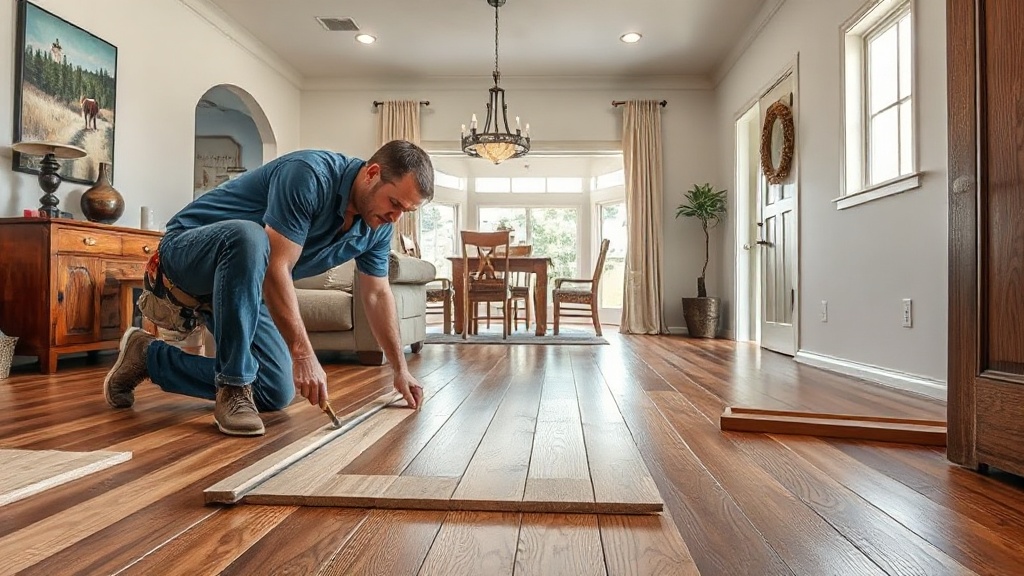 Hardwood and LVP flooring installation in progress inside a Belton TX residential home